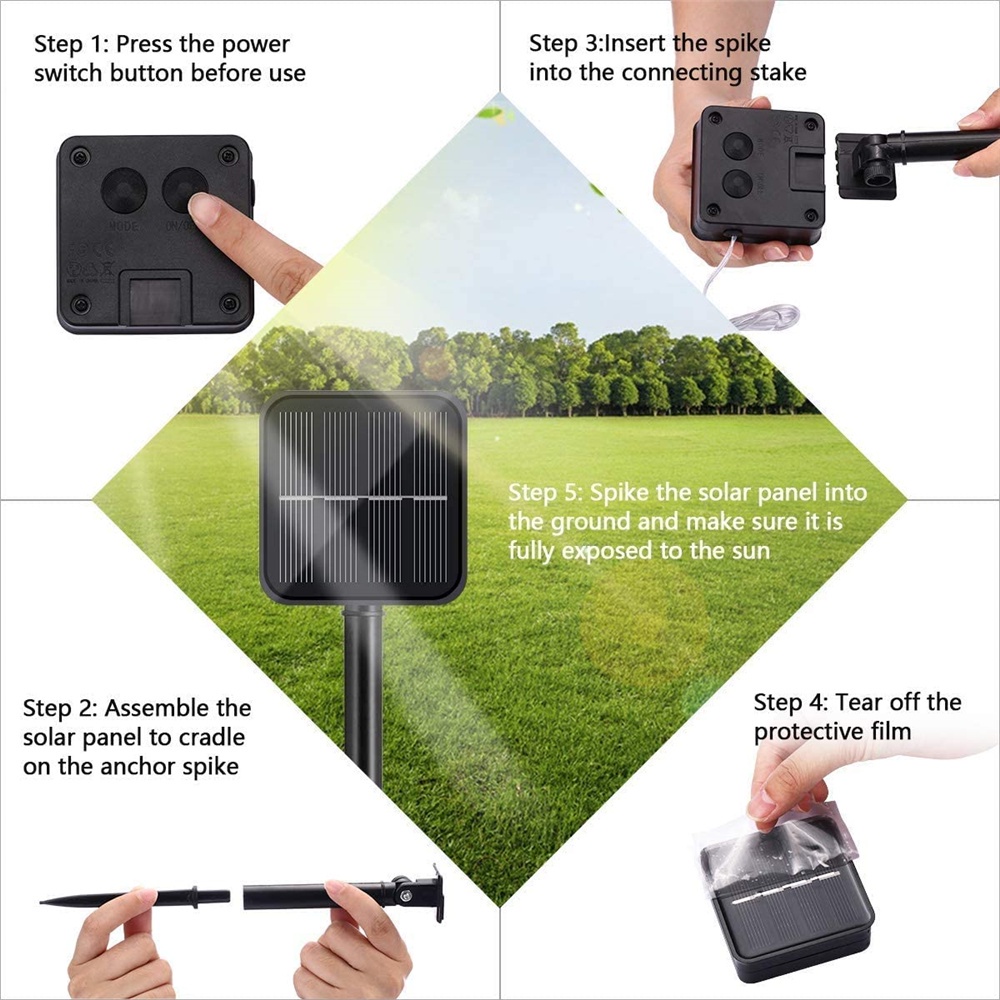 [Readt Stock] Lampu Tumbler 12M/22M Lampu Hias 17 Agustus Kelap Kelip Lilit Pohon Outdoor Lampu Hias Tenaga Surya Sensor Cahaya Otomatis On Off Waterproof