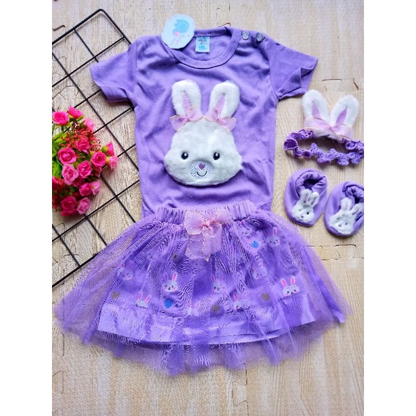 [0-12 bulan] SETELAN BAJU JUMPER ROK TUTU GOTIK SUSUN BAYI PEREMPUAN 0-12 BULAN MINNIE MOUSE / SET JUMPER ROK TUTU FREE BANDO KELINCI / SETELAN BAJU BAYI CEWEK LUCU / SETELAN JUMPER ROK TUTU SUSUN RABBIT KELINCI