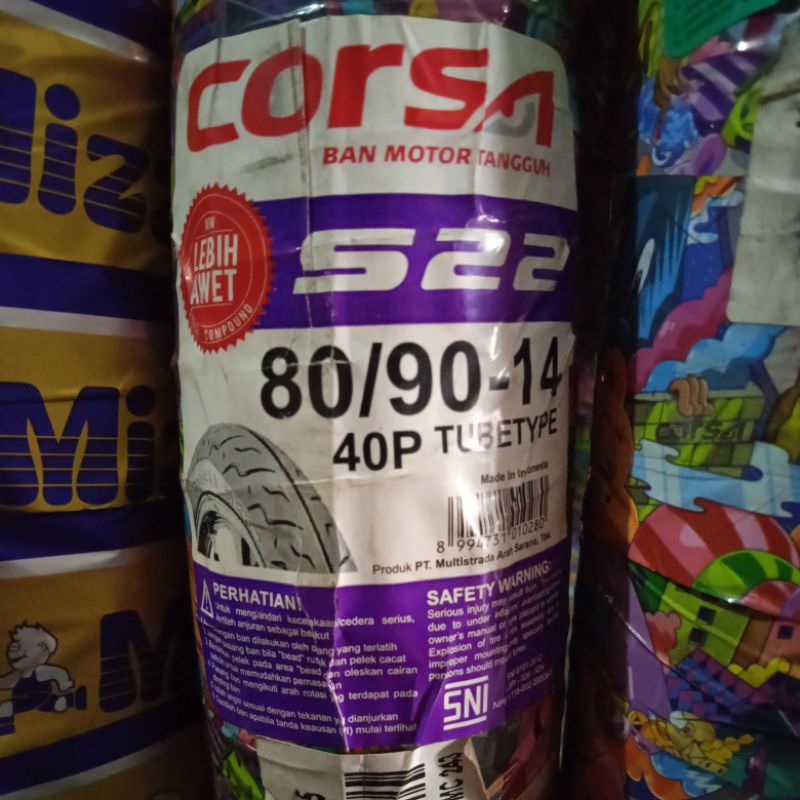 80/90-14 S 22, Ban Motor Matic Merk Corsa