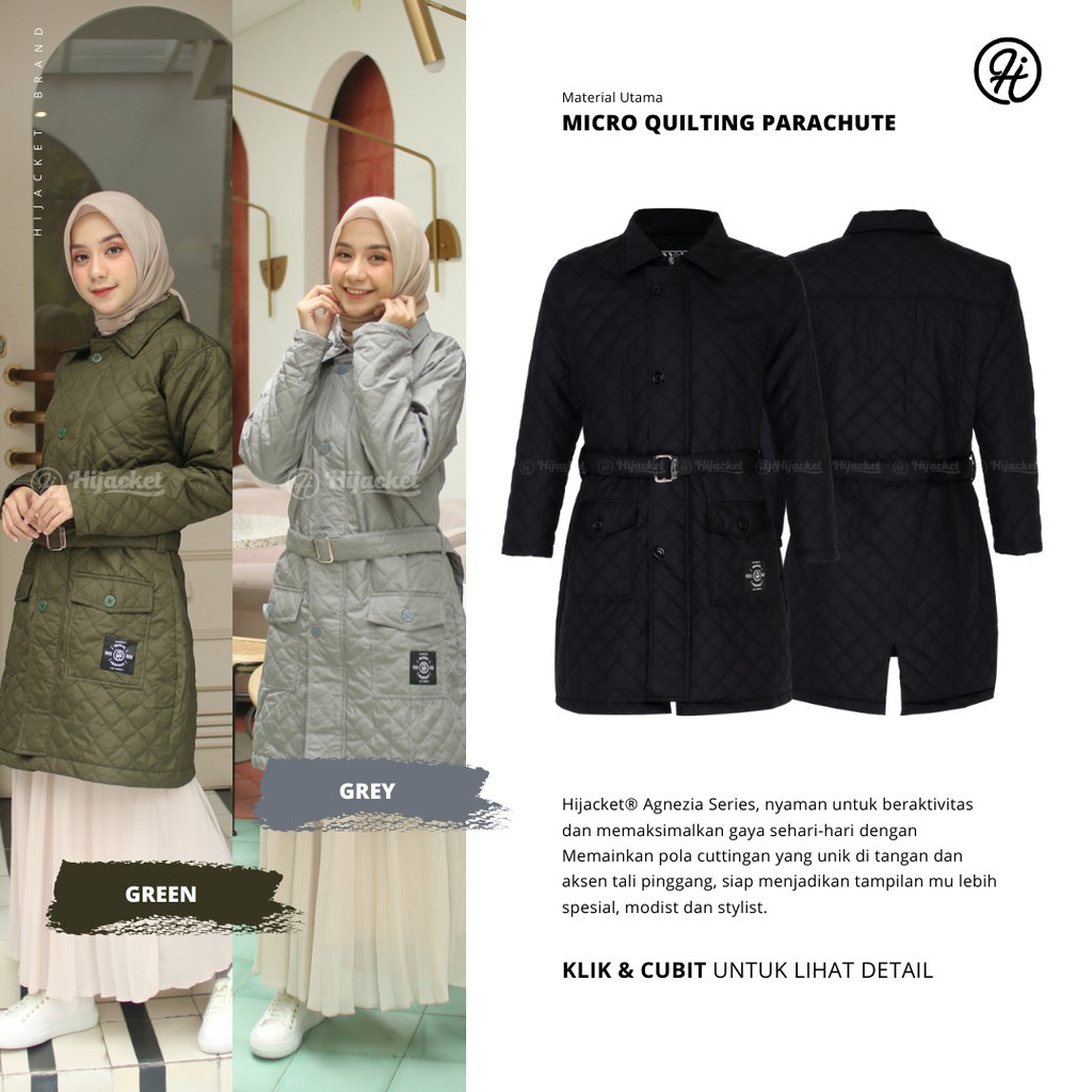 HIJACKET AGNEZIA | HIJAKET JAKET HIJAB PANJANG WANITA MUSLIMAH SYAR'I