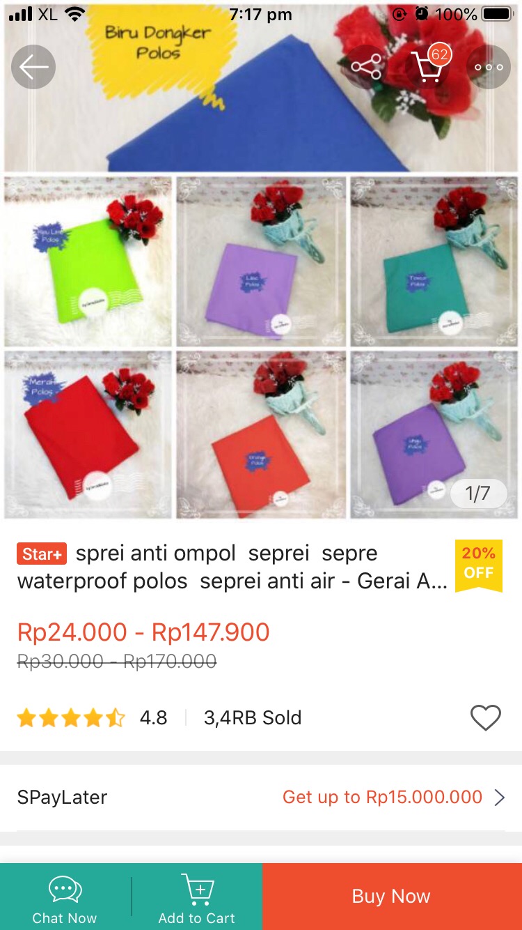 Sprei Anti Ompol  Seprei  Sepre Waterproof Polos  Seprei Anti Air - Gerai Abisha