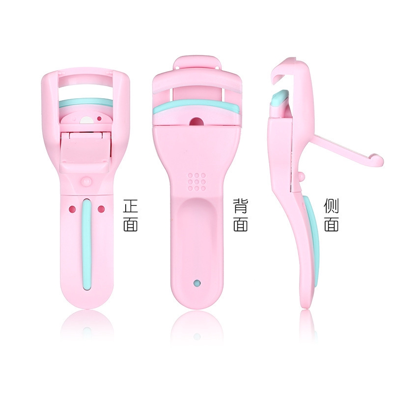 Portable Plastic Mini Handhold Eyelash Clip,Eyelashes Curler Clip Silicone Pad Makeup Tools