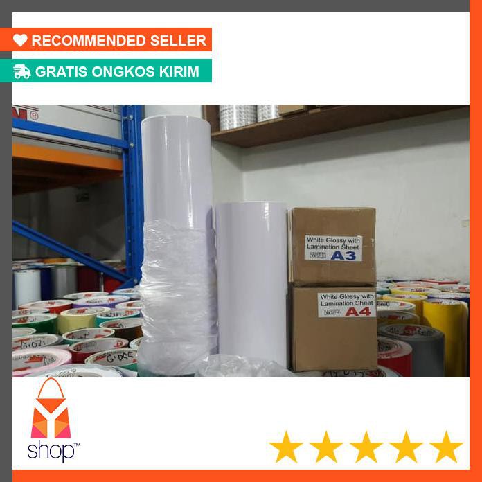 

PROMO CUCI GUDANG ! Stiker / Sticker Vinyl Inkjet White + Laminasi A4 (15 meter)
