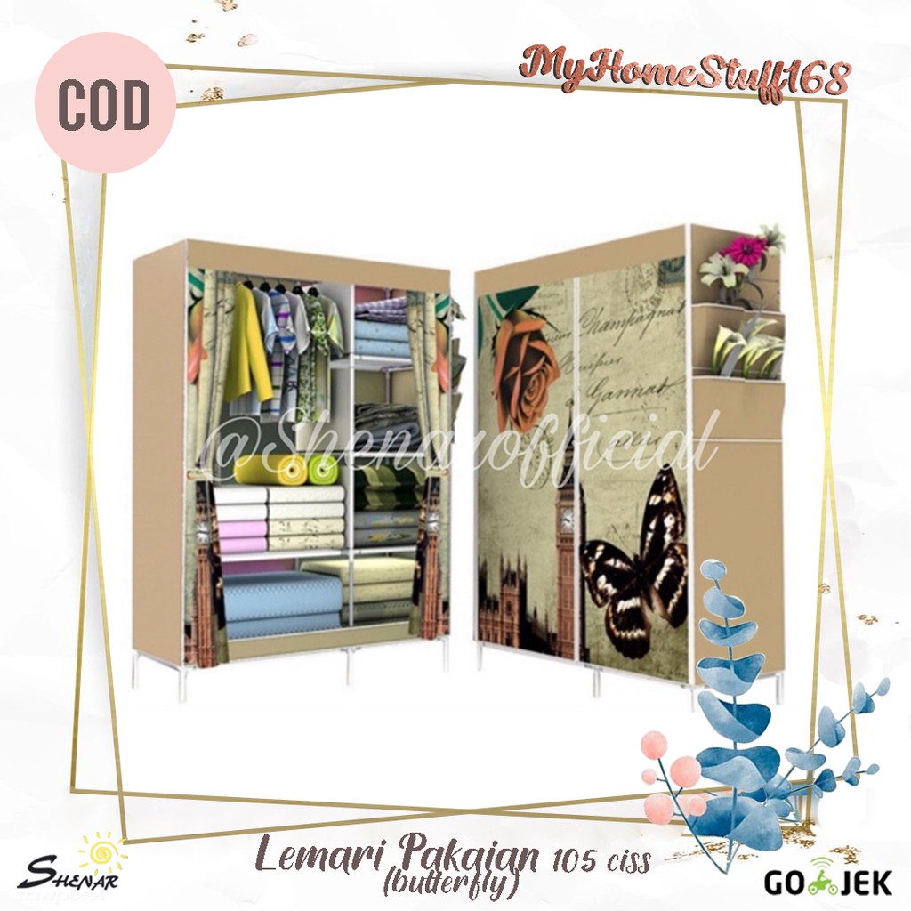 SHENAR Lemari Pakaian Portable Rak Serbaguna Organizer Tempat Penyimpanan Baju 105 CISS