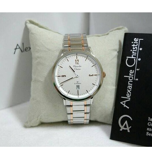 JAM TANGAN WANITA ALEXANDRE CHRISTIE AC 8499 / AC8499 SILVER COMBI ORIGINAL