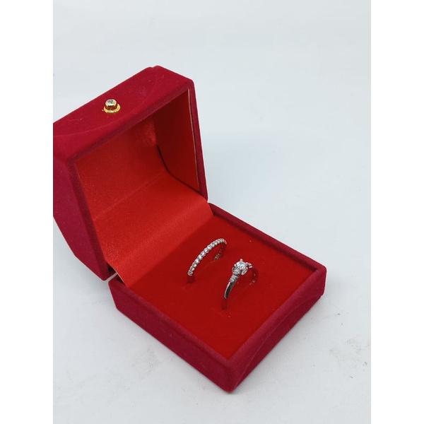 cincin solitaire + listring mp 1 brs / cincin perak asli silver 925 lapis emas / cincin fashion