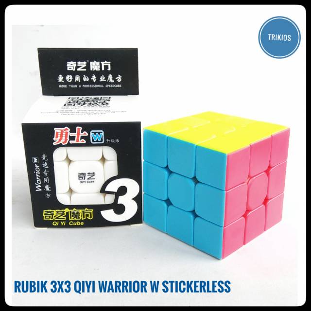 Rubik 3x3 Qiyi Warrior W Stickerless Bright - Rubik 3x3 Stickerless Murah