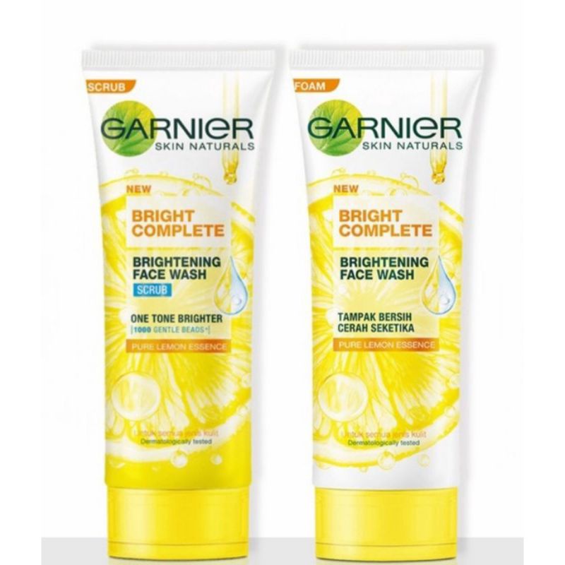 GARNIER FACE WASH  BRIGHT COMPLETE VITAMIN C | SCRUB | SAKURA GLOW 100ML