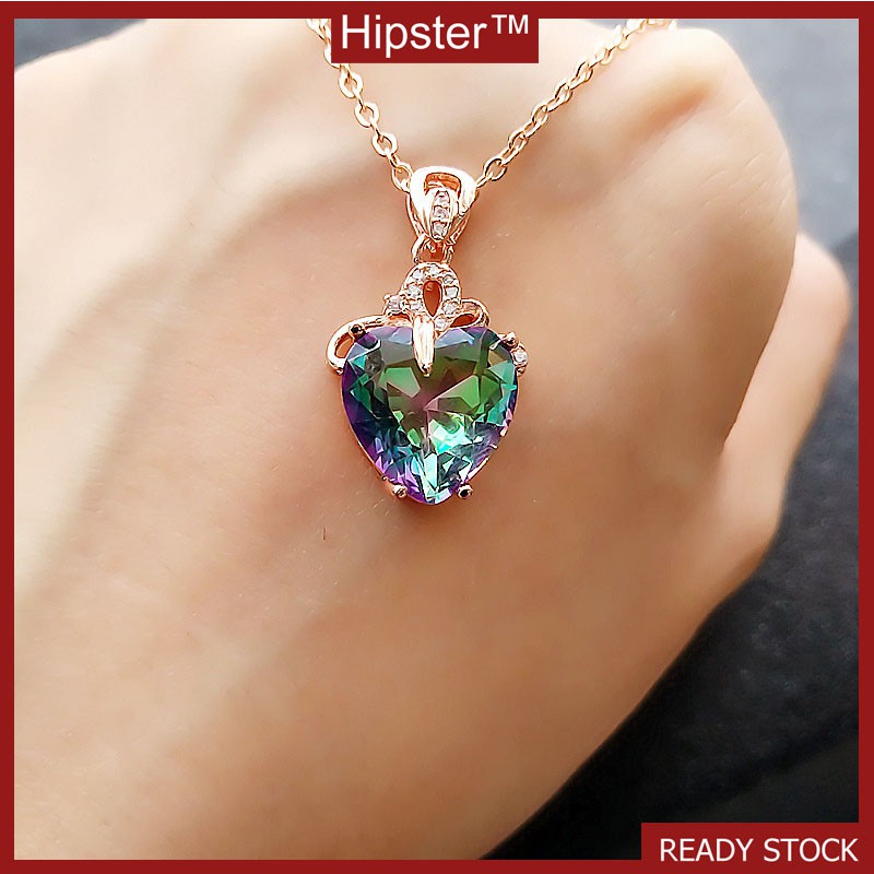 Hot Fashion Romantic Colorful Love Pendant Necklace