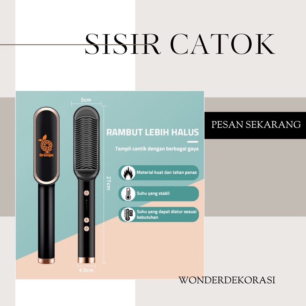 Sisir Catok Sisir Catokan Pelurus Rambut Catok Pelurus Rambut 2 in 1 -Wonderdekorasi