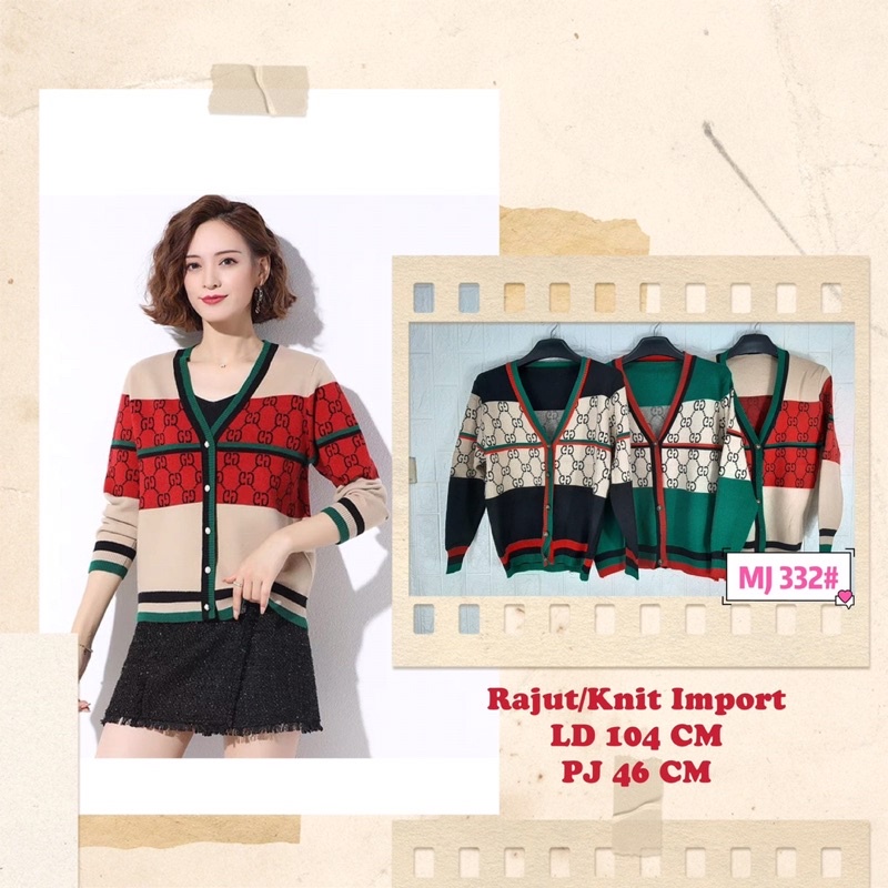 mj322 kardigan import rajut knit tebal korean