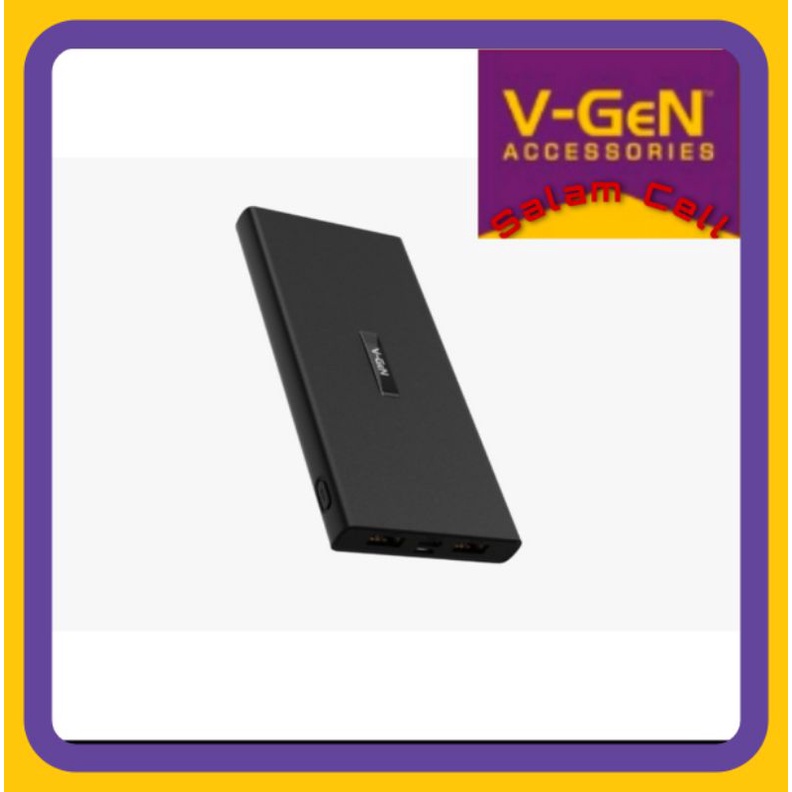 Powerbank V-GeN V10K23 10000 mAh Type C Input 2 Port Slim