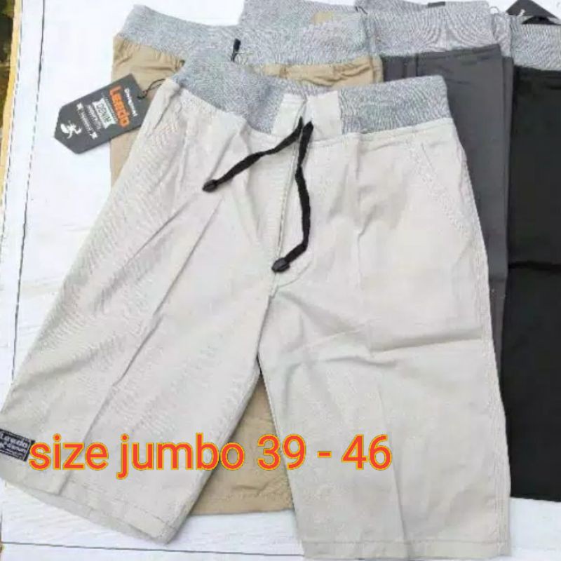 CELANA CHINOS PENDEK JUMBO. PINGGANG KOLOR BAHAN  MELAR  Size 39 - 46  33 - 38