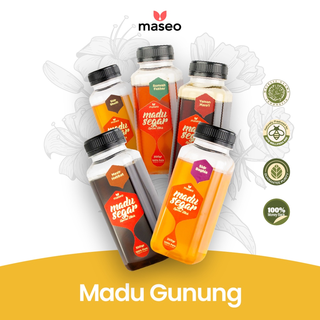 

Madu Gunung Premium Maseo 300gr Madu Murni Madu Asli Pure Organic Raw Honey Madu Segar Organik Madu Yaman Sidr Shoifi Baghiya Sumroh Sumrah Maroi Marai Madu Mesir HabbatusSauda Habbatus Sauda