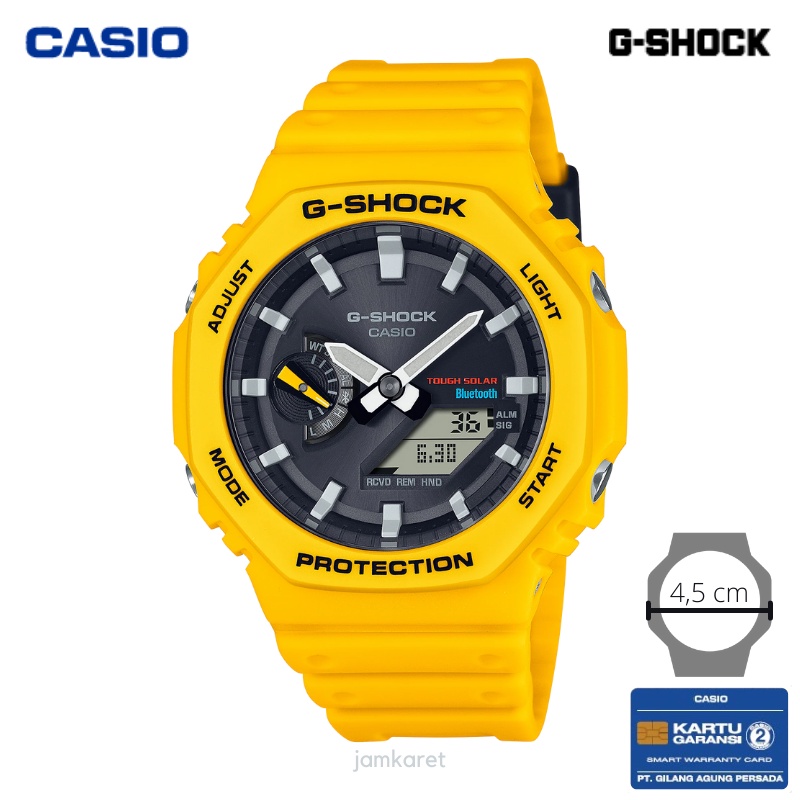 JAM TANGAN PRIA CASIO G-SHOCK GA-B2100C-9A ORIGINAL - GAB2100C KUNING TOUGH SOLAR BLUETOOTH