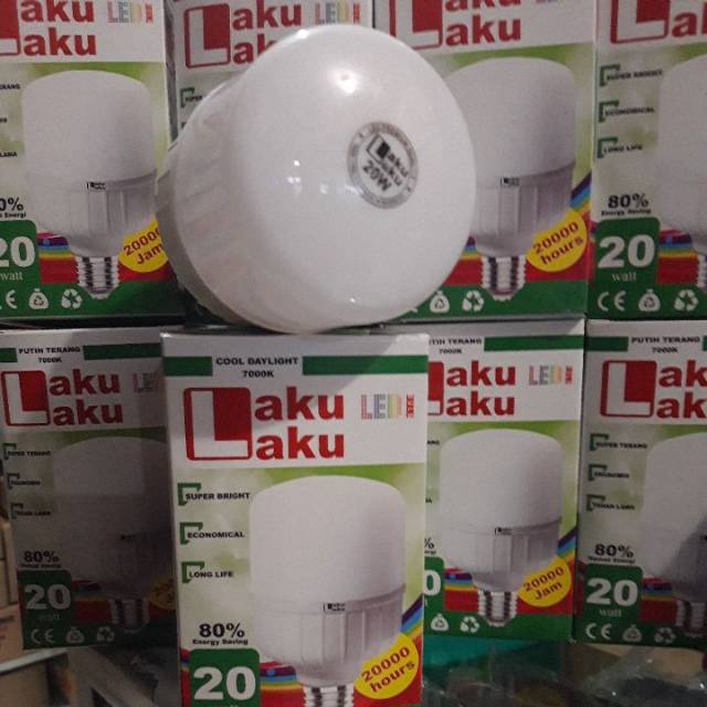 (GRATIS BoubleWarp) Lampu LED 20 watt kapsul Putih Super Terang