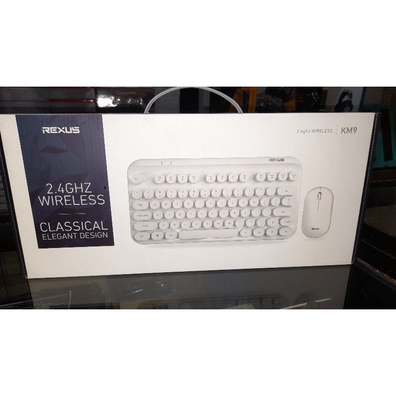 keyboard mouse wireles rexus putih