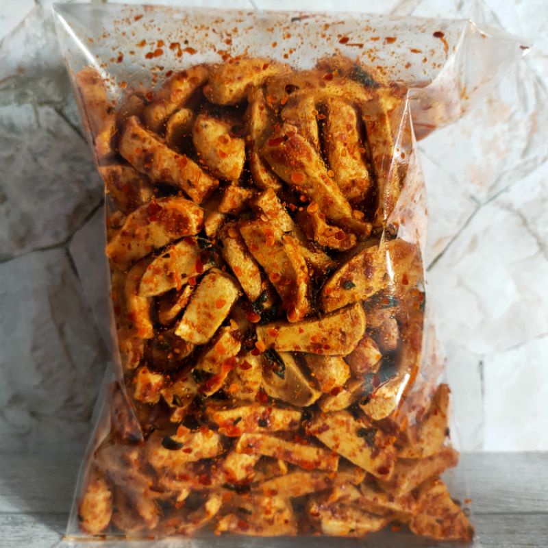 

BASRENG PEDAS DAUN JERUK 500 g/BASRENG PEDAS/BASRENG PEDAS GURIH/BASRENG STIK PEDAS DAUN JERUK