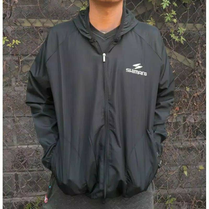 Jaket Parasut Waterproof Shimano Jaket Sauna Jogging Running Olahraga Hodiee Parasit Pria Wanita [Jaket Lari Sepeda Running Cocok untuk Olahraga] Bahan Despo Premium Sport jaket senam/jaket tenis/jaket trampolin Hitam/Biru/Stabilo/Grey/Pink/Darkgrey/M-XXL