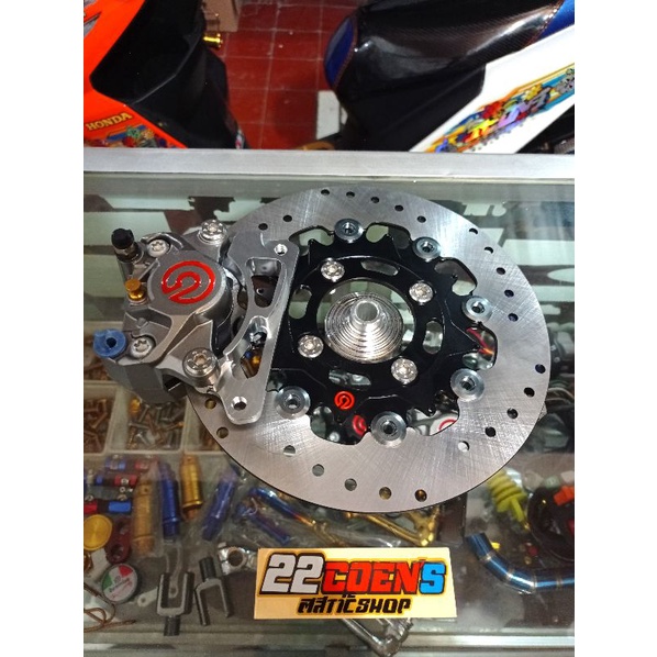 kaliper Brembo big logo grey disc Brembo rotor black grey black 220mm PNP beat Scoopy Vario