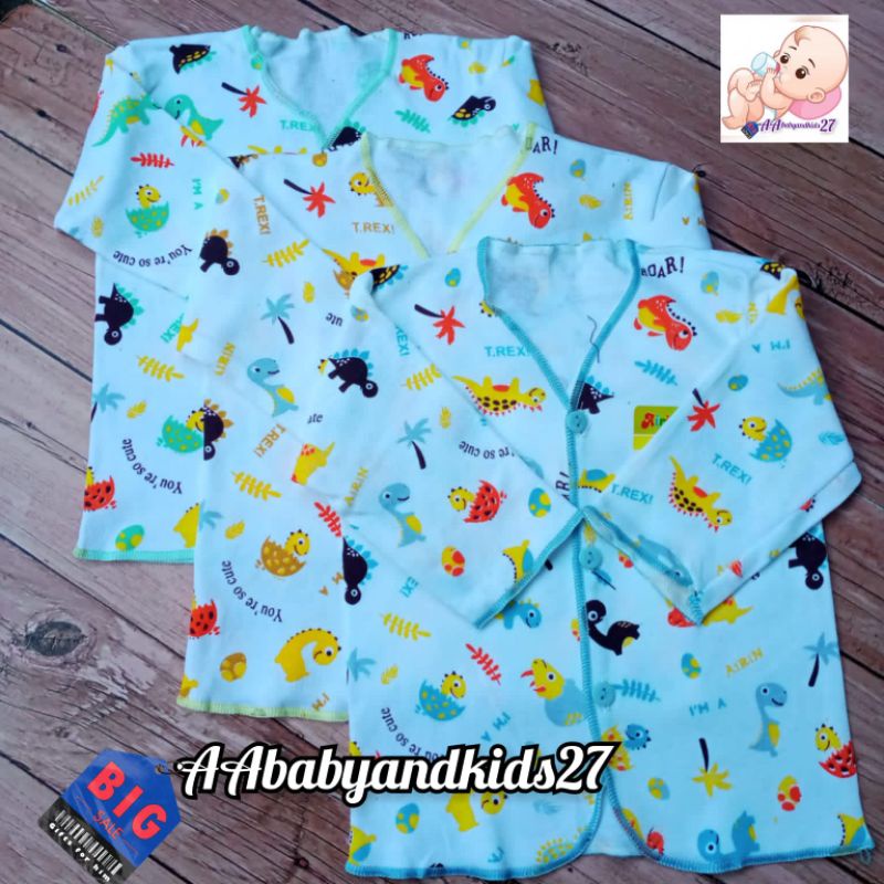 3PC AIRIN BAJU BAYI NEWBORN LENGAN PANJANG MOTIF PRINT LEMBUT DAN SNI