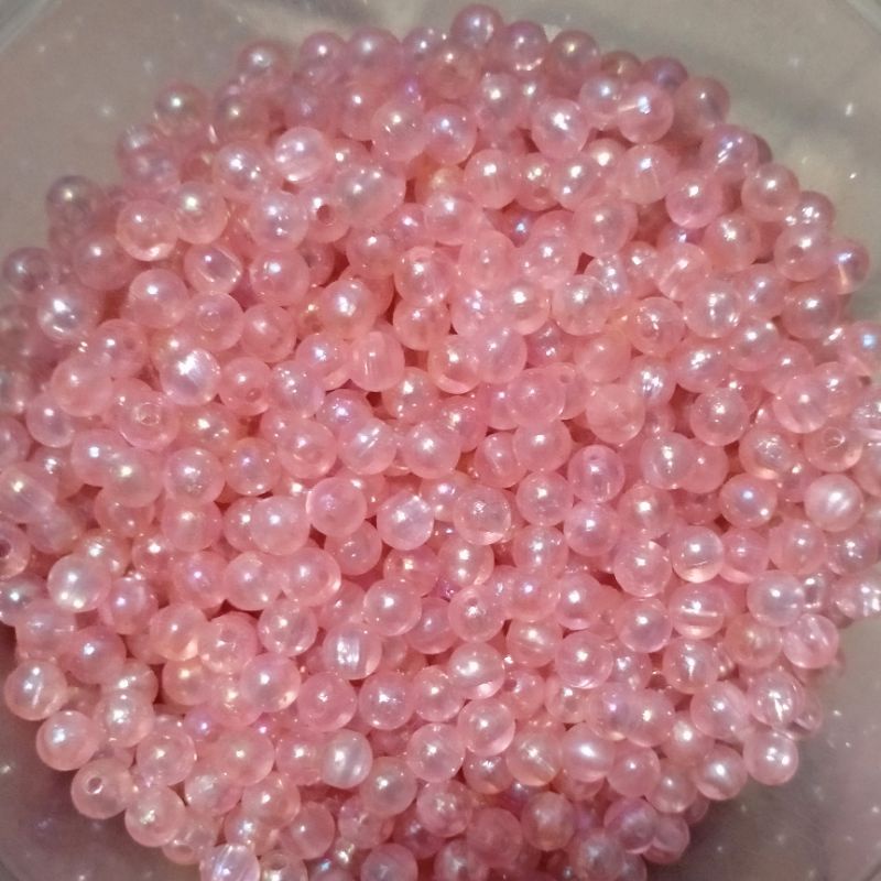 Mote Mutiara Bulat Pelangi 6mm - 10 Gram