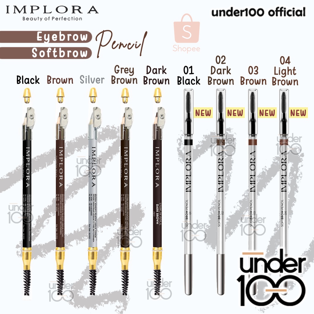 ❤ UNDER100 ❤ Implora (✔️BPOM) Pensil Alis 2.5 gram ( soft eyebrow pencil )