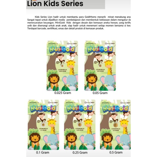 Minigold Kids Series 0,025 Grm dan 0,05 Grm