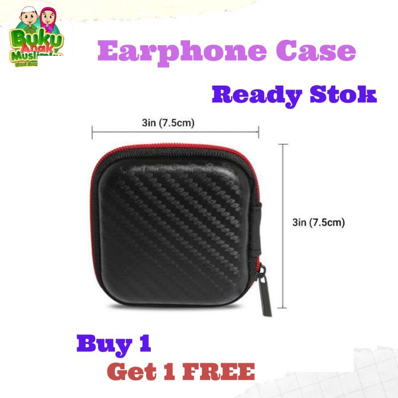 Tas Penyimpanan Earphone Bentuk Kotak Dengan Resleting (PROMO BELI 1 GRATIS 1)