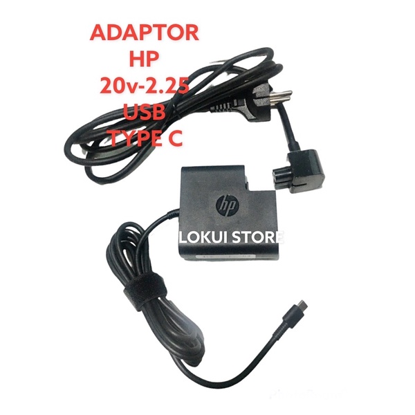 ADAPTOR CHARGER LAPTOP HP 20V 2.25 TYPE C USB C 45W ORIGINAL