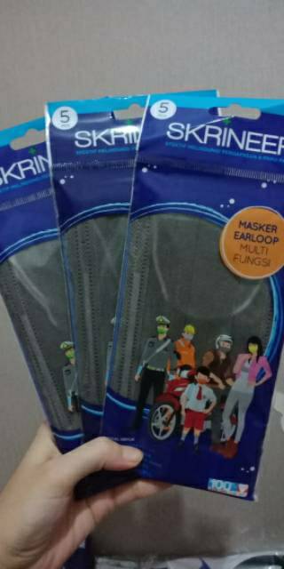 Fourfashion Masker skrineer earloop multifungsi 1pack isi 5pcs