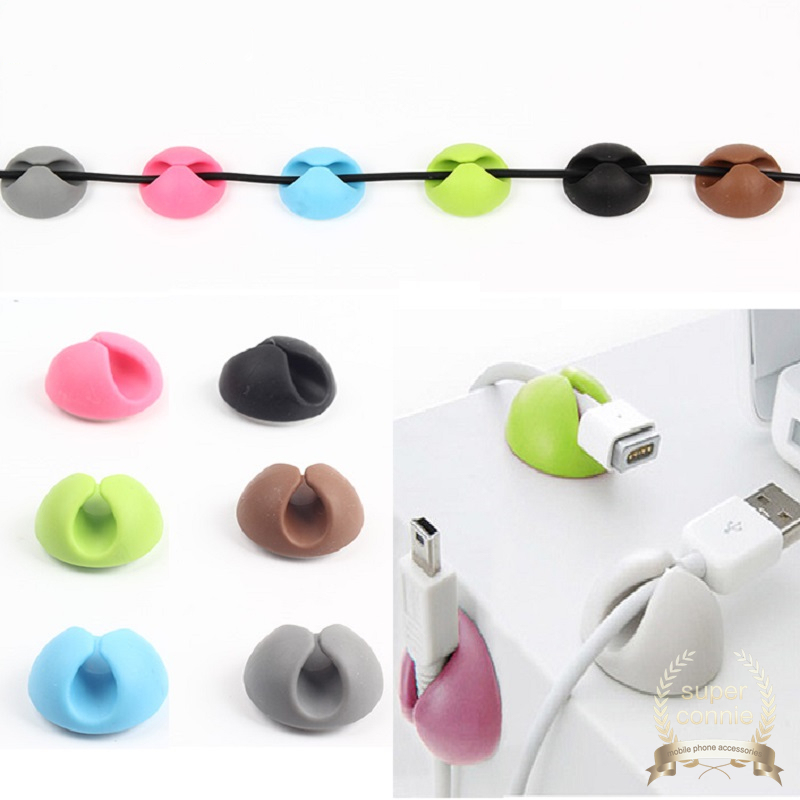 Cable Winder Earphone Cable Organizer Desktop Wire Storage Charger Cable Cord Holder Clips For Phone Charging USB Cable