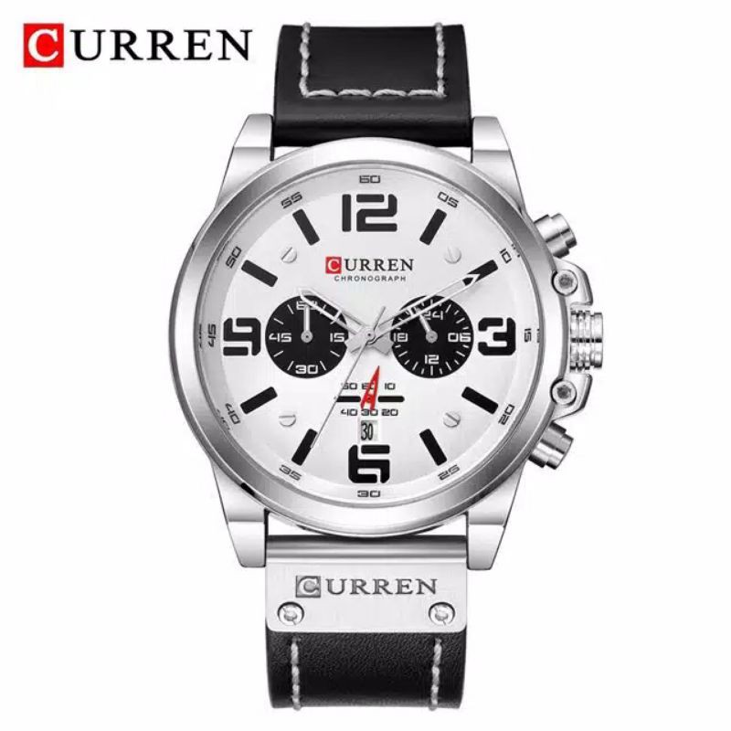 CURREN 8314 Jam Tangan Pria Tali Kulit Chrono