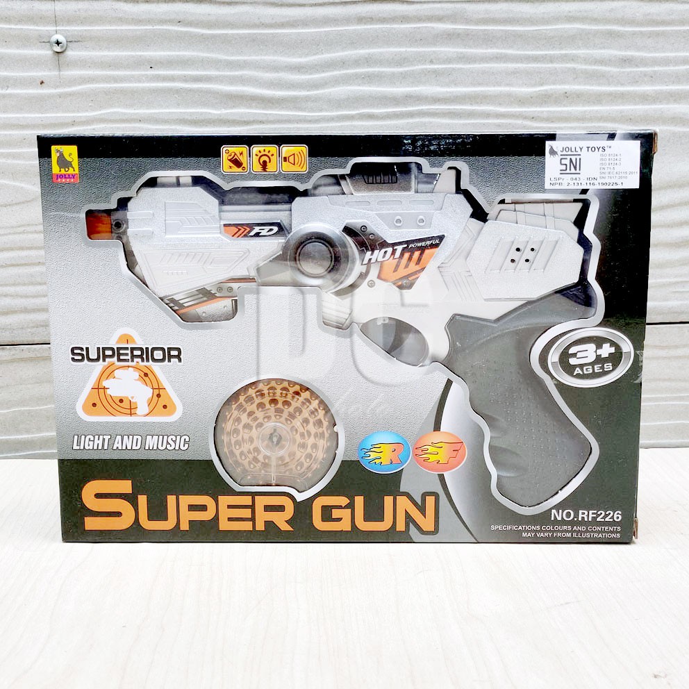 Super Gun Superior Mainan Tembak Lampu LED &amp; Suara Senapan Baterai