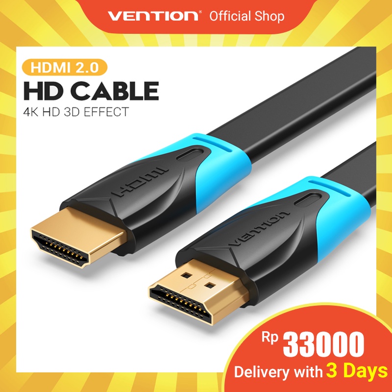 Vention HDMI Cable 4K(1080P)HDMI flat video cable gold-plated for TV LCD monitor projector