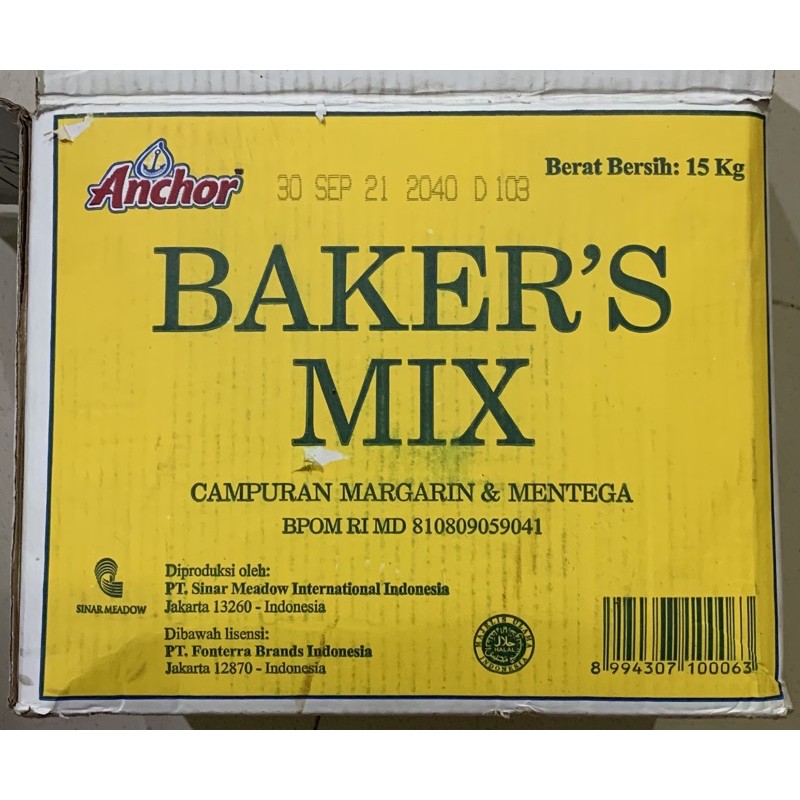 

ANCHOR Baker's Mix Bakers Mix Butter Blend Campuran Margarin dan Mentega Import Repack 500gram