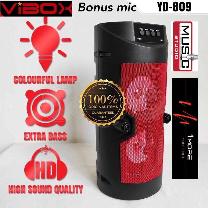 PROMO SPEAKER BLUETOOTH VIBOX YD809 BONUS MIC KARAOKE PRAKTIS SIMPAN DI BODY