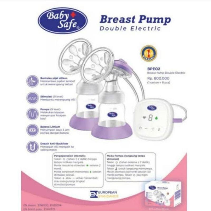 Baby Safe BPE02 Breast Pump Double Electric Pompa Asi