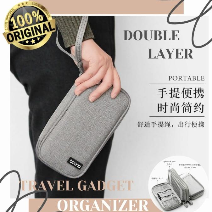 Travel Gadget Organizer Double Layer / Travel Pouch Gadget Powerbank