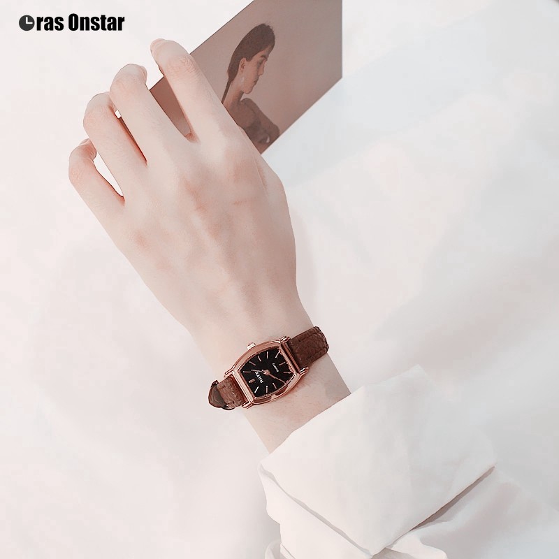 Jam Tangan Quartz Dial Kotak Kecil Casual Untuk Wanita New Ms Watch 【Jakarta Ready】-6