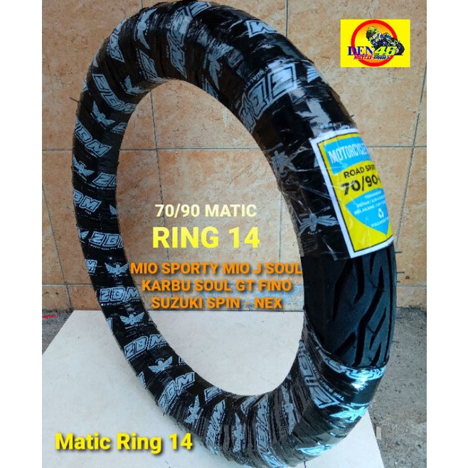 Ban Luar Motor Matic Metik 70/90 ring 14 motor Mio Lama Sporty Smile Mio j M3 Soul Karbu Gt Xeon Fin