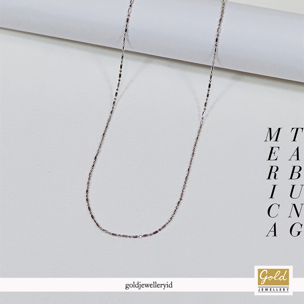 Kalung emas putih 750 17k model merica tabung part 1