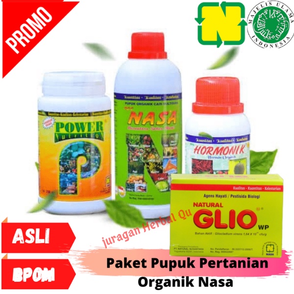 Paket Pertanian Organik Powernutrition, Hormonik, Poc Nasa Dan Glio, Pupuk Organik Nasa Isi 4 Produk