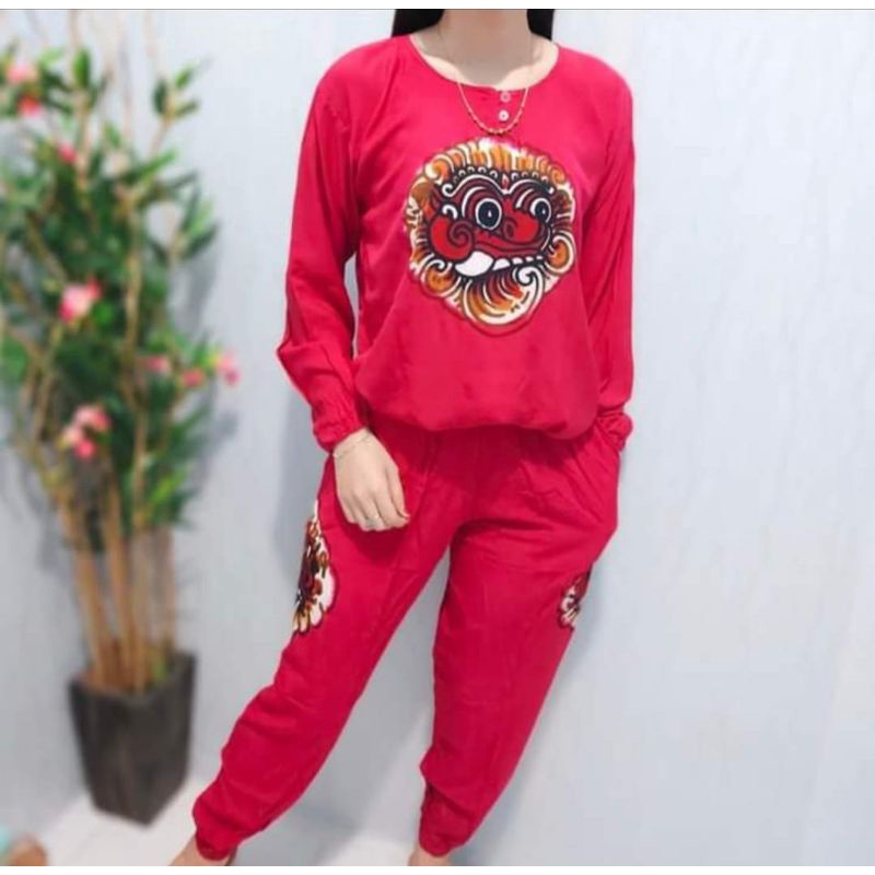 stelan baju bali barong lengan panjang size L