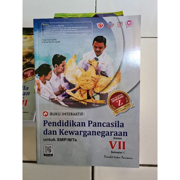Buku kurikulum merdeka belajar PR/LKS interaktif pendidikan pancasila, ppkn kelas VII, 7 semester 1 