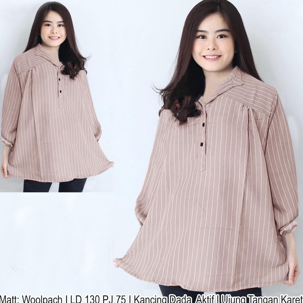 WSE390 - Blouse Jumbo Revo Atasan Oversize Lengan Panjang Atasan Wanita Blouse Kemeja BIGSIZE XXXL LD 130 CM PJ 75 CM PREMIUM QUALITY