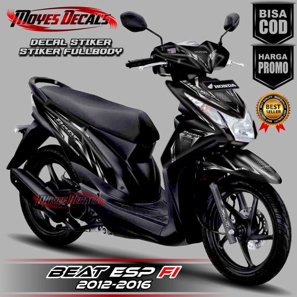 Decal Beat Esp FI 2012-2016 Motif MYS Black Putih Full Body