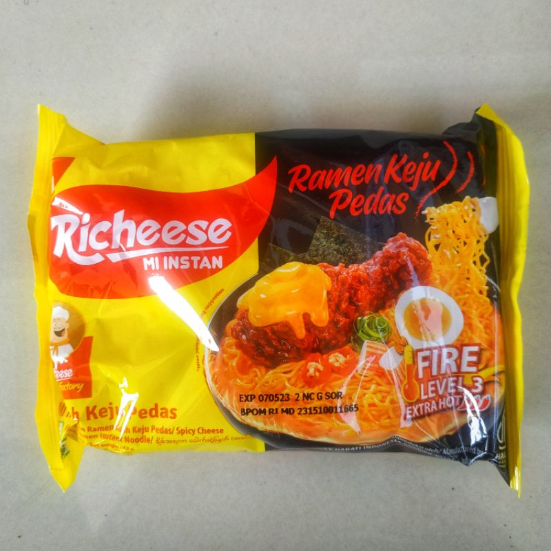 

Richeese Mie Kuah Keju Extra Pedas Level 3