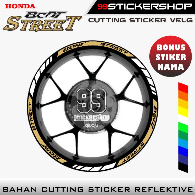 Lis stiker velg motor Honda Beat street