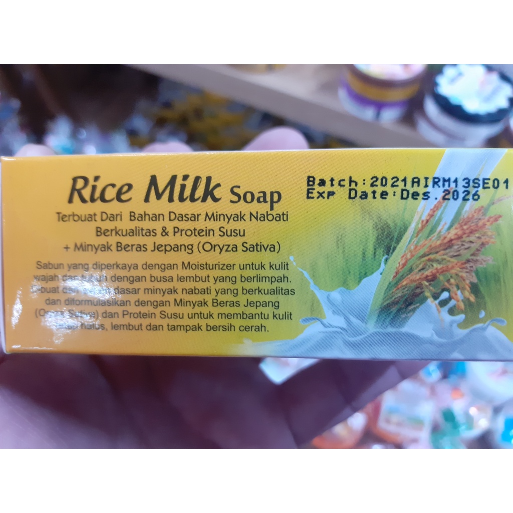 SABUN SUSU BERAS/ RICE MILK SOAP WITH MOISTURIZER AINIE 135GR